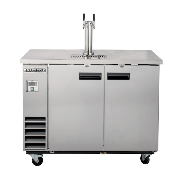 Maxx Cold Beer Tower, 10.5 CUFT, SS Top/Ext., 3" Polished SS Dispenser MXBD48-1S - main